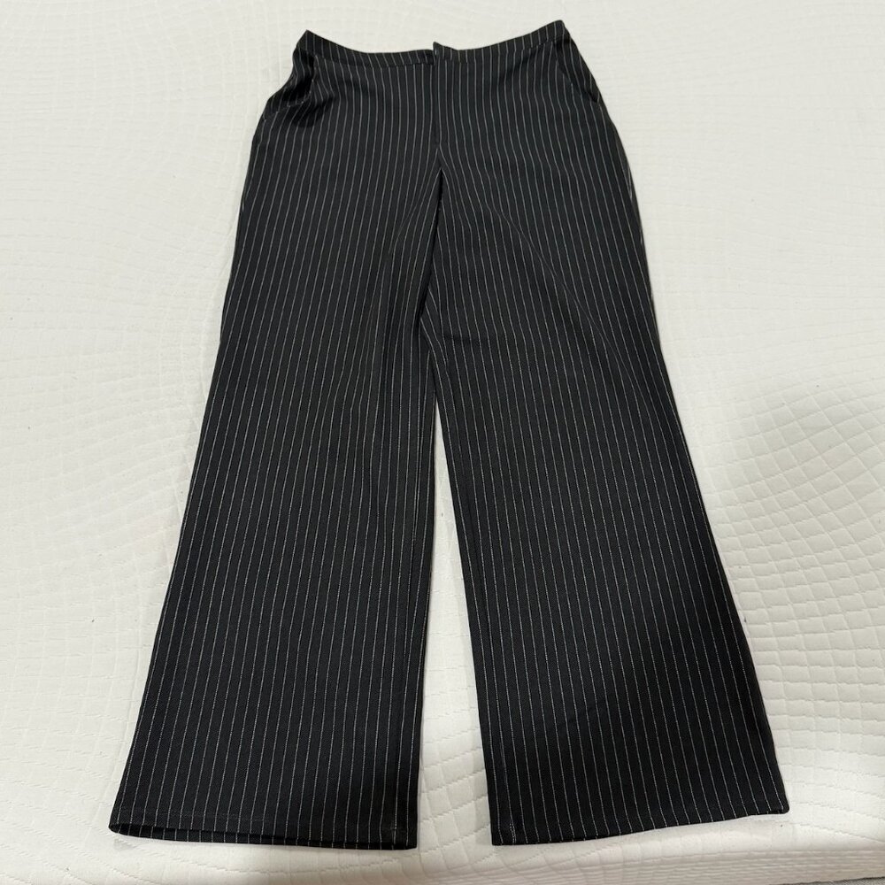 H&M Women's Striped Black Trousers